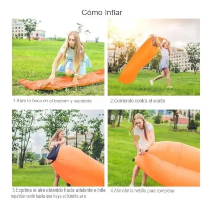 SOFA INFLABLE PORTATIL TIPO TUMBONA PARA CAMPING Y AIRE LIBRE - 2