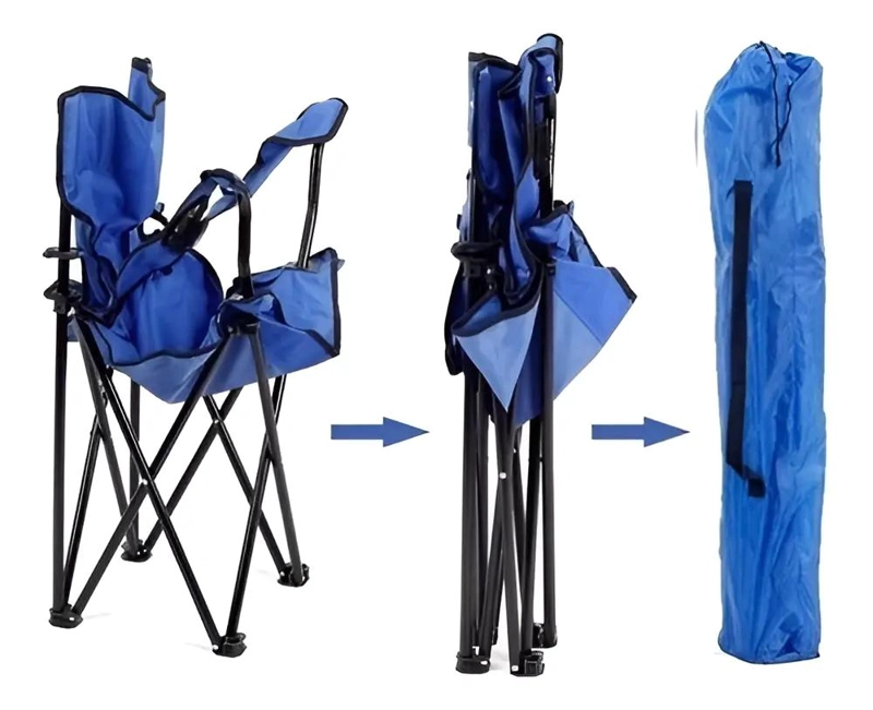 SILLA PLEGABLE PARA CAMPING Y PLAYA CON PORTA VASOS EN COLORES VARIADOS - 4