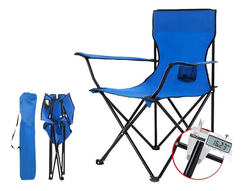 SILLA PLEGABLE PARA CAMPING Y PLAYA CON PORTA VASOS EN COLORES VARIADOS - 5