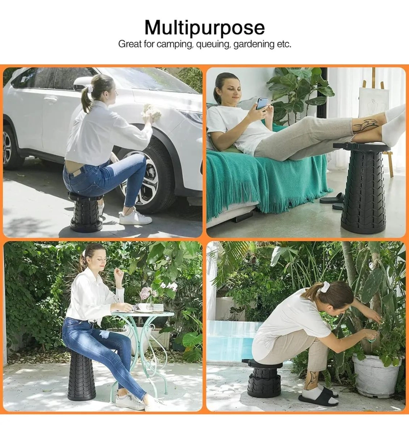 TABURETE PLEGABLE TELESCOPICO CON ASIENTO RETRACTIL Y DISEÑO COMPACTO - 3
