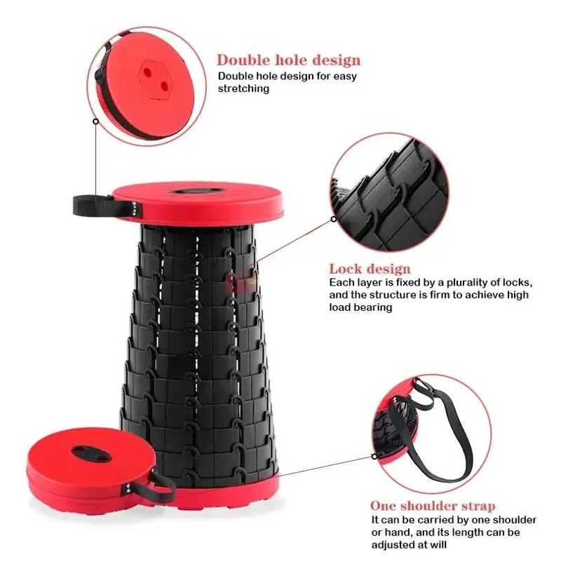 TABURETE PLEGABLE TELESCOPICO CON ASIENTO RETRACTIL Y DISEÑO COMPACTO - 4