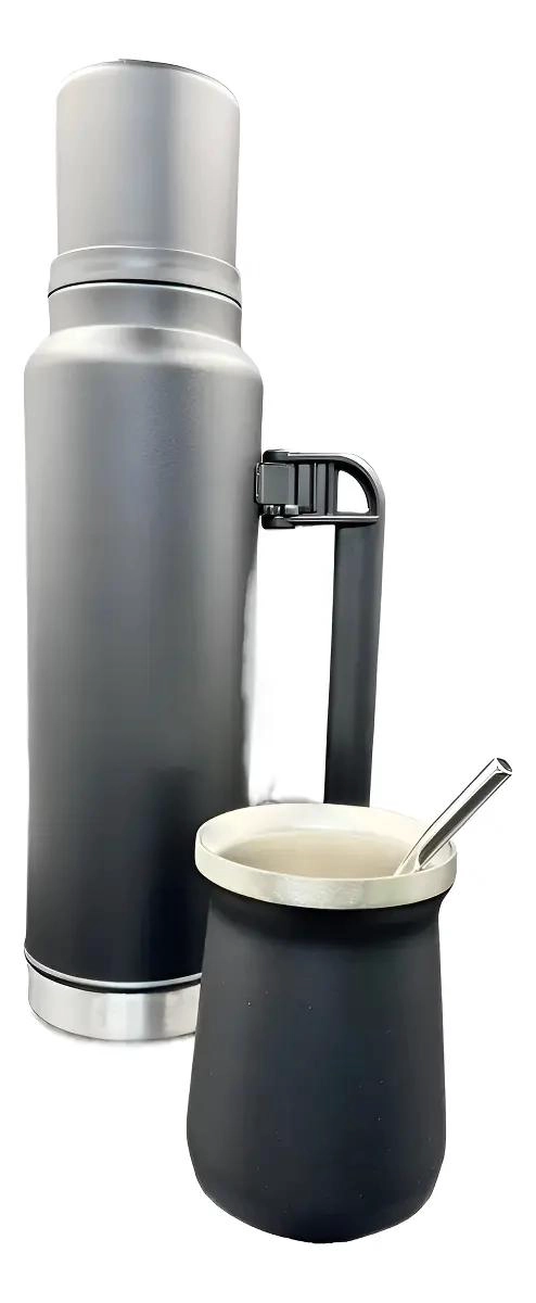 TERMO PARA LIQUIDOS FRIO Y CALOR CON CAPACIDAD DE 1.3 LITROS Y MATE DE 260 ML - 1
