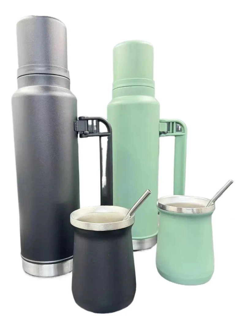 TERMO PARA LIQUIDOS FRIO Y CALOR CON CAPACIDAD DE 1.3 LITROS Y MATE DE 260 ML - 4