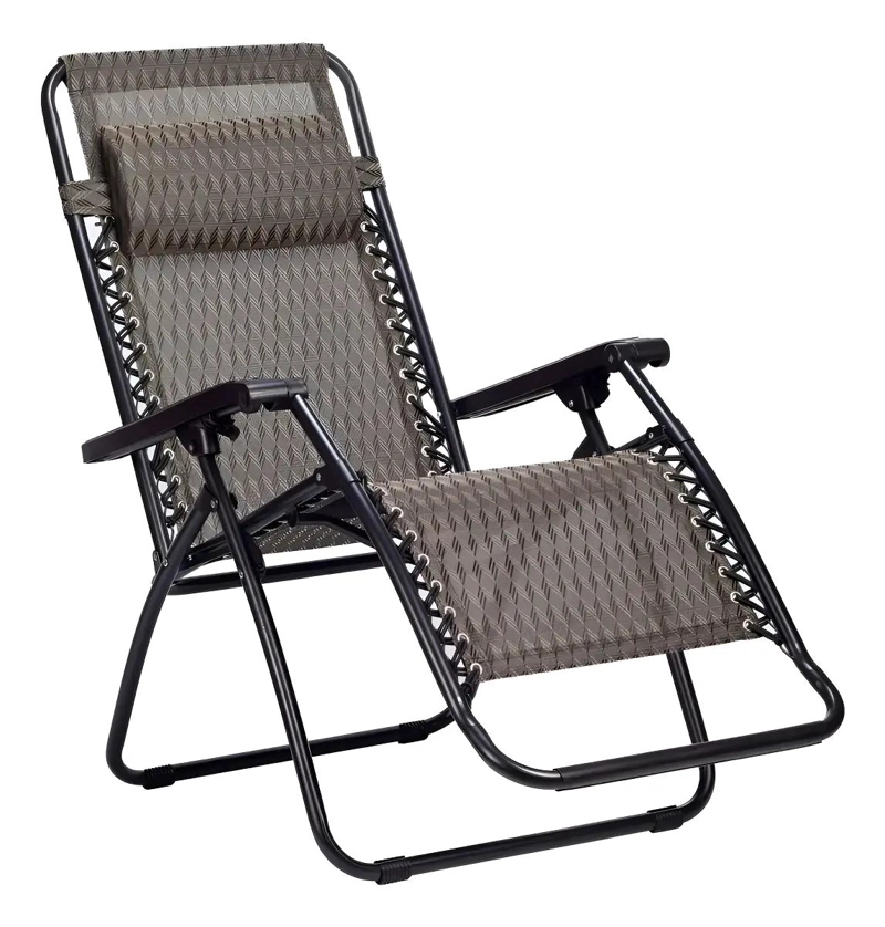 SILLA REPOSERA REFORZADA CON ESTRUCTURA RESISTENTE COLOR NEGRO Y MARRON - 1