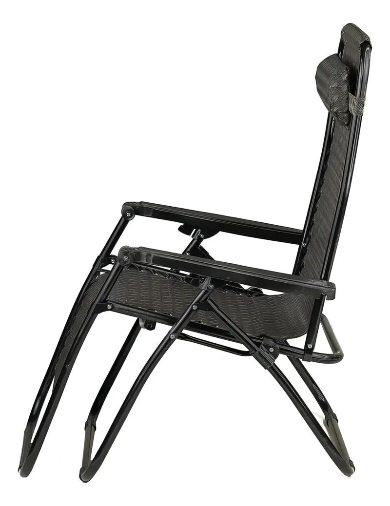 SILLA REPOSERA REFORZADA CON ESTRUCTURA RESISTENTE COLOR NEGRO Y MARRON - 4