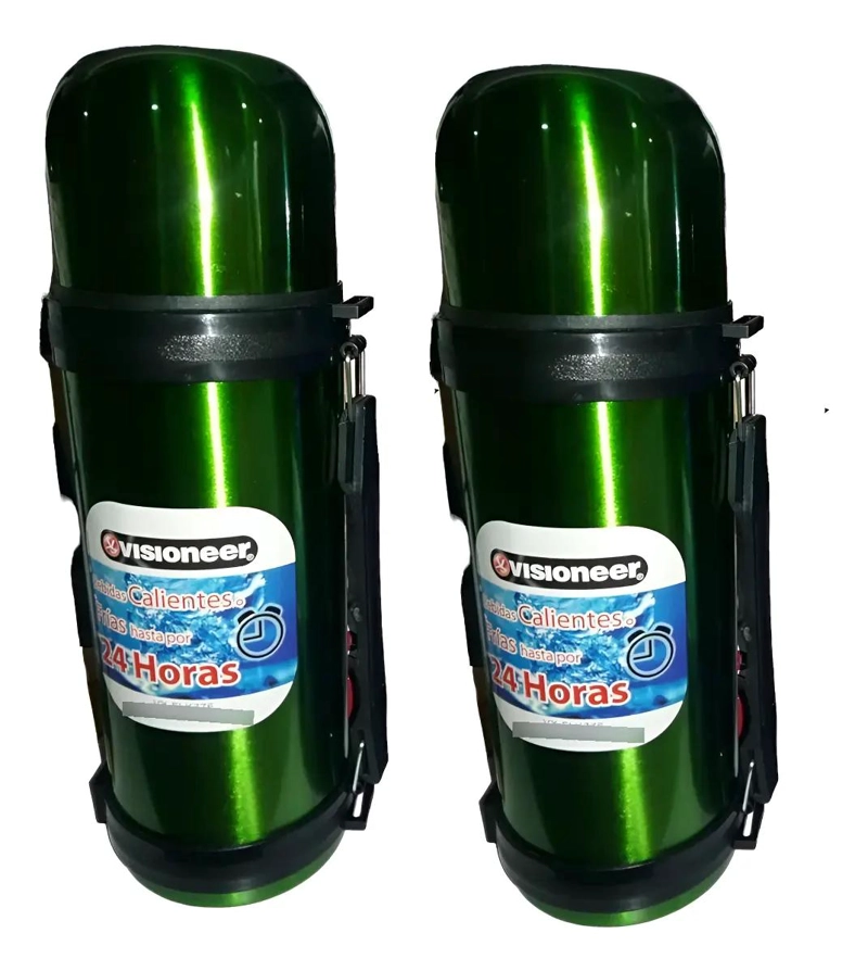 TERMO DE ACERO INOXIDABLE CON CAPACIDAD DE 1 LITRO COLOR VERDE - 1