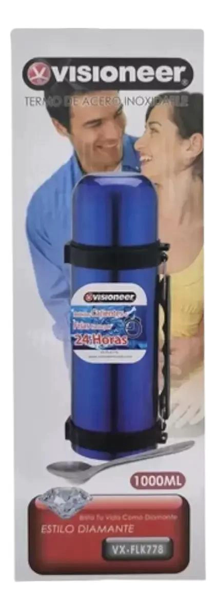 TERMO DE ACERO INOXIDABLE CON CAPACIDAD DE 1 LITRO COLOR VERDE - 3