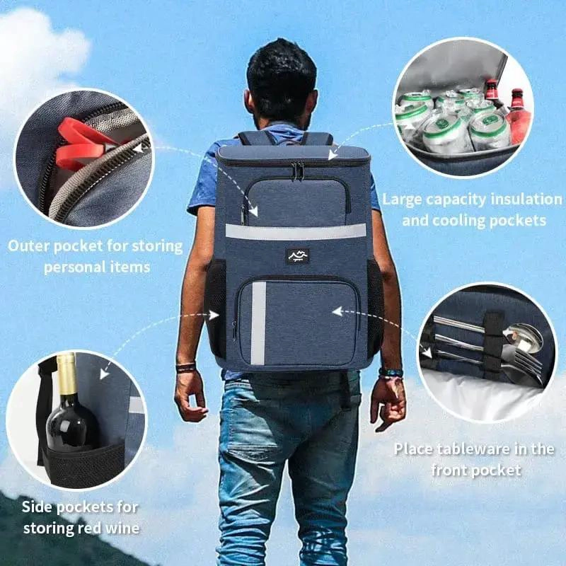MOCHILA TE RMICA PARA PICNIC CON AISLAMIENTO TIPO COOLER - 4