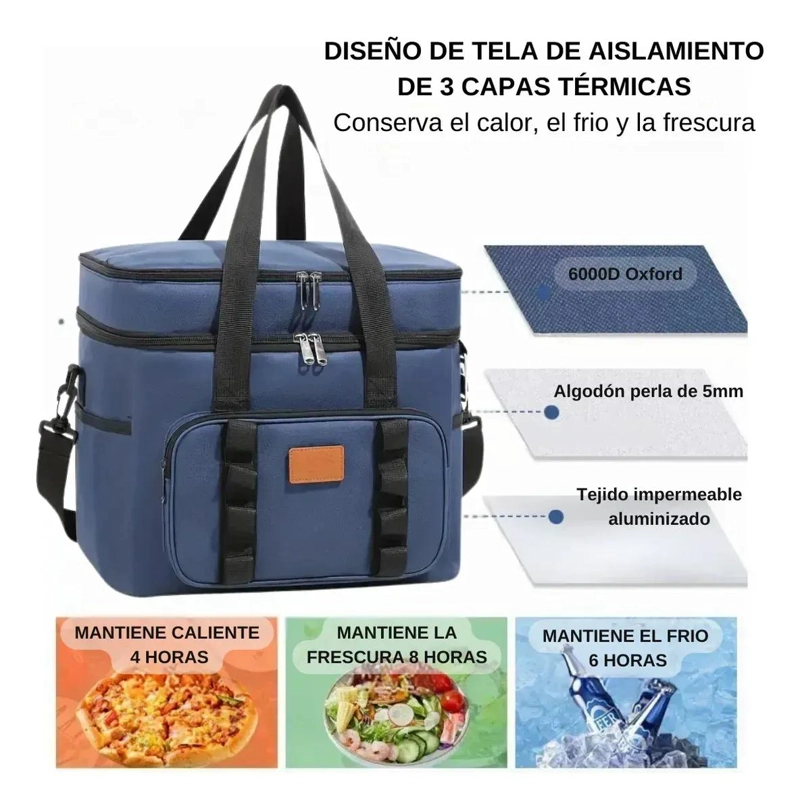 BOLSO TE RMICO COOLER LONCHERA CAPACIDAD 23 LITROS PARA CAMPING - 3