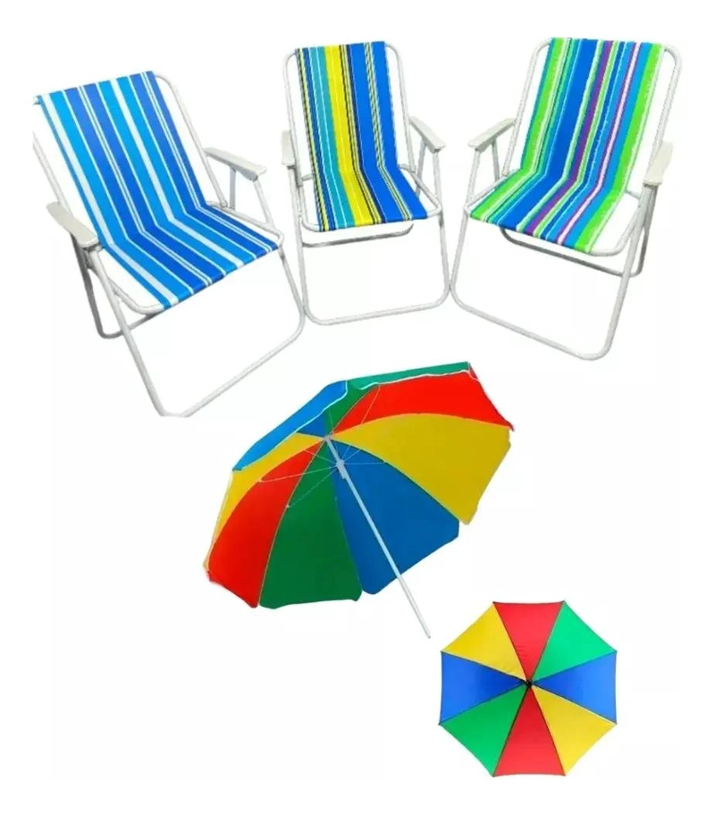 SILLA PLEGABLE PARA CAMPING CON SOMBRILLA PARA VERANO Y PLAYA - 1