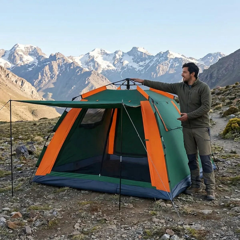 CARPA INSTANTANEA PARA CAMPING 4 PERSONAS CON 2 PUERTAS Y 2 VENTANAS - 2