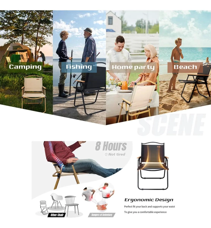 SILLA PLEGABLE PORTATIL GRAN TAMAÑO PARA CAMPING Y ACTIVIDADES AL AIRE LIBRE - 3