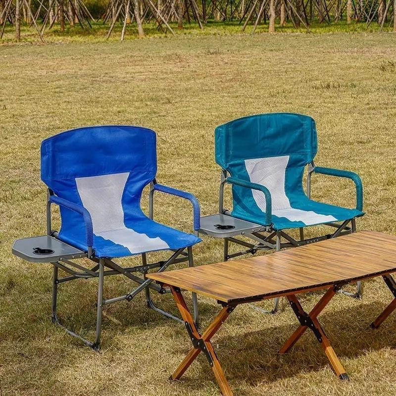 SILLA PLEGABLE PARA CAMPING Y PESCA CON PORTAVASOS Y MESA INTEGRADA - 2