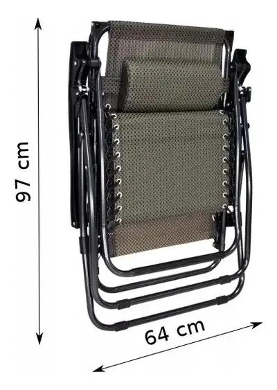 SILLA PLEGABLE PORTATIL REFORZADA PARA CAMPING Y PLAYA CON REPOSERA - 2