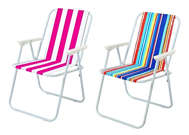 PACK DE 2 SILLAS PLEGABLES PARA PLAYA Y CAMPING CON ESTRUCTURA RESISTENTE - 2
