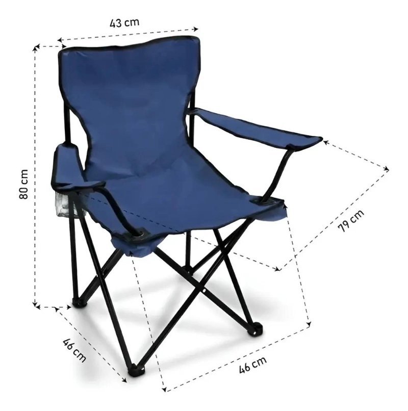 PACK DE 2 SILLAS PLEGABLES PARA CAMPING Y PLAYA CON PORTAVASOS - 3