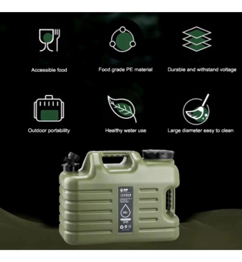 CUBO CONTENEDOR PORTATIL PARA AGUA CAMPING CON CAPACIDAD DE 25 LITROS - 3