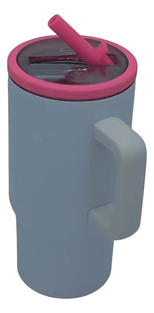 VASO METALICO PARA SUBLIMACION 20OZ CON TAPA COLOR FUCSIA - 1