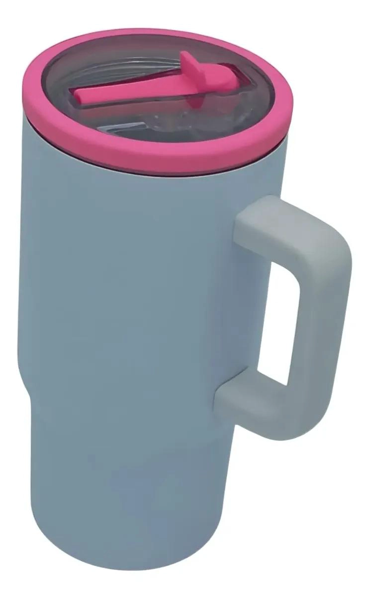 VASO METALICO PARA SUBLIMACION 20OZ CON TAPA COLOR FUCSIA - 2