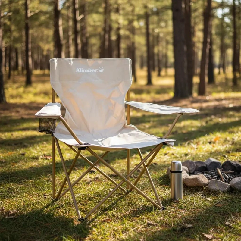 SILLA DE CAMPING PLEGABLE CON APOYA BRAZOS Y RESPALDO COMODO - 1