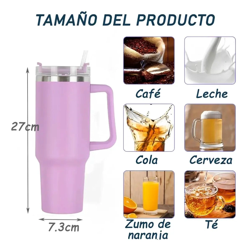 TAZA TE RMICA DE ACERO INOXIDABLE PARA BEBIDAS CALIENTES Y FRIAS 1180 ML - 5