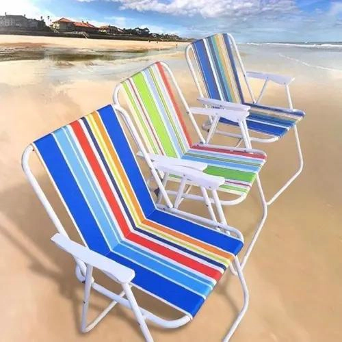 SILLA PLEGABLE PORTATIL PARA PLAYA Y CAMPING CON ESTRUCTURA RESISTENTE - 2