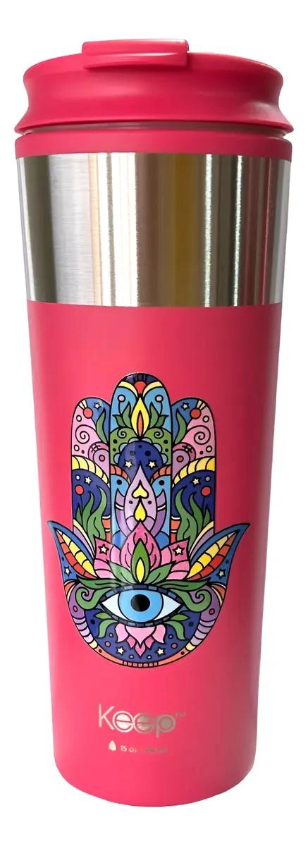 VASO DE CERAMICA CON DISEÑO MANO DE FATIMA CAPACIDAD 450 ML - 1