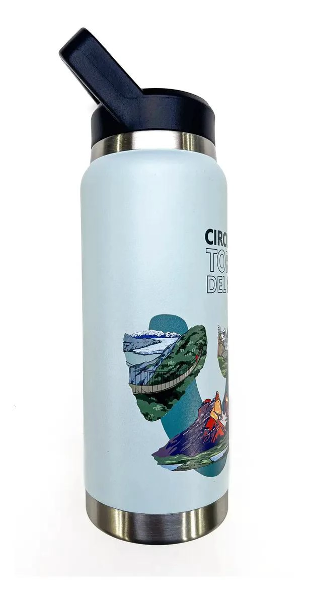 BOTELLA DE ACERO INOXIDABLE DOBLE PARED 750 ML CON DISEÑO DE CIRCUITOS - 4
