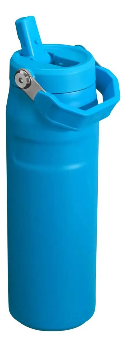 BOTELLA TE RMICA CON PAJILLA FLIP STRAW DE 710 ML COLOR AZUL - 1