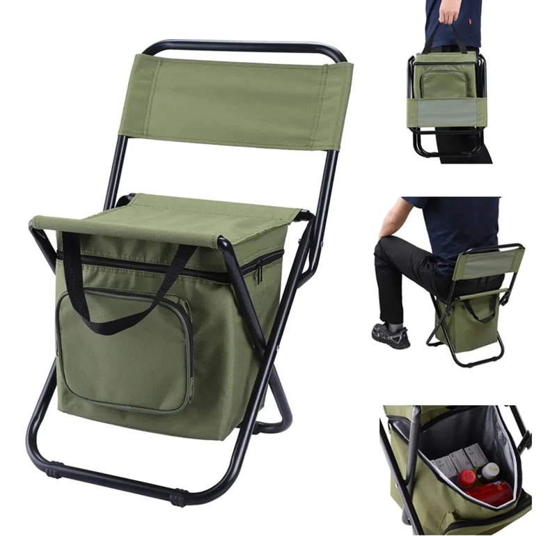SILLA PLEGABLE PARA CAMPING CON BOLSO TE RMICO INTEGRADO PARA PESCA - 2