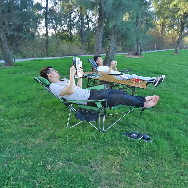 SILLA DE CAMPING COMPACTA PORTATIL CON REPOSAPIE S PARA ACTIVIDADES AL AIRE LIBRE - 2