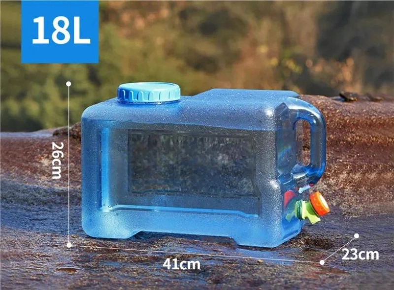 BIDON PORTATIL TRANSPARENTE PARA AGUA DE 18 LITROS IDEAL PARA CAMPING - 2
