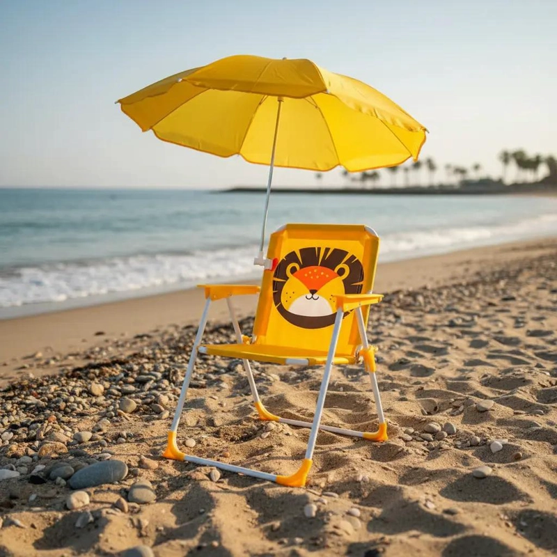 SILLA PLEGABLE CON QUITASOL PARA NIÑOS IDEAL PARA CAMPING Y PLAYA - 2