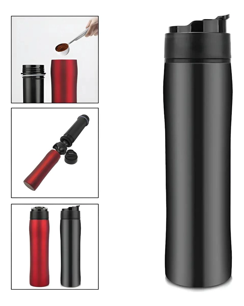 CAFETERA FRANCESA PRENSA 2 EN 1 PORTATIL CON TERMO DE 350ML - 1