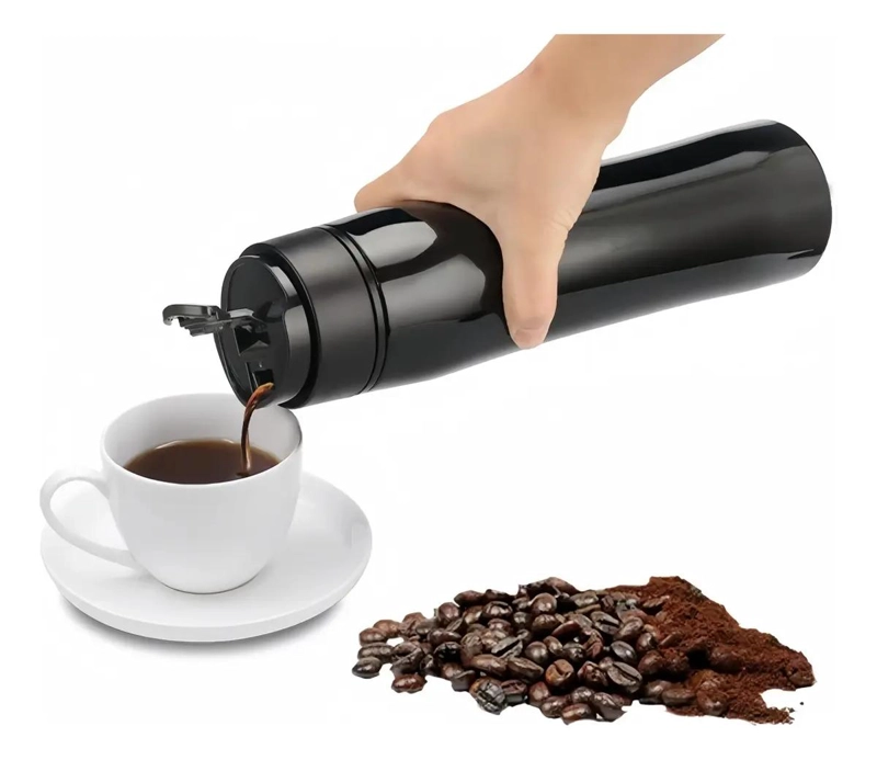 CAFETERA FRANCESA PRENSA 2 EN 1 PORTATIL CON TERMO DE 350ML - 5