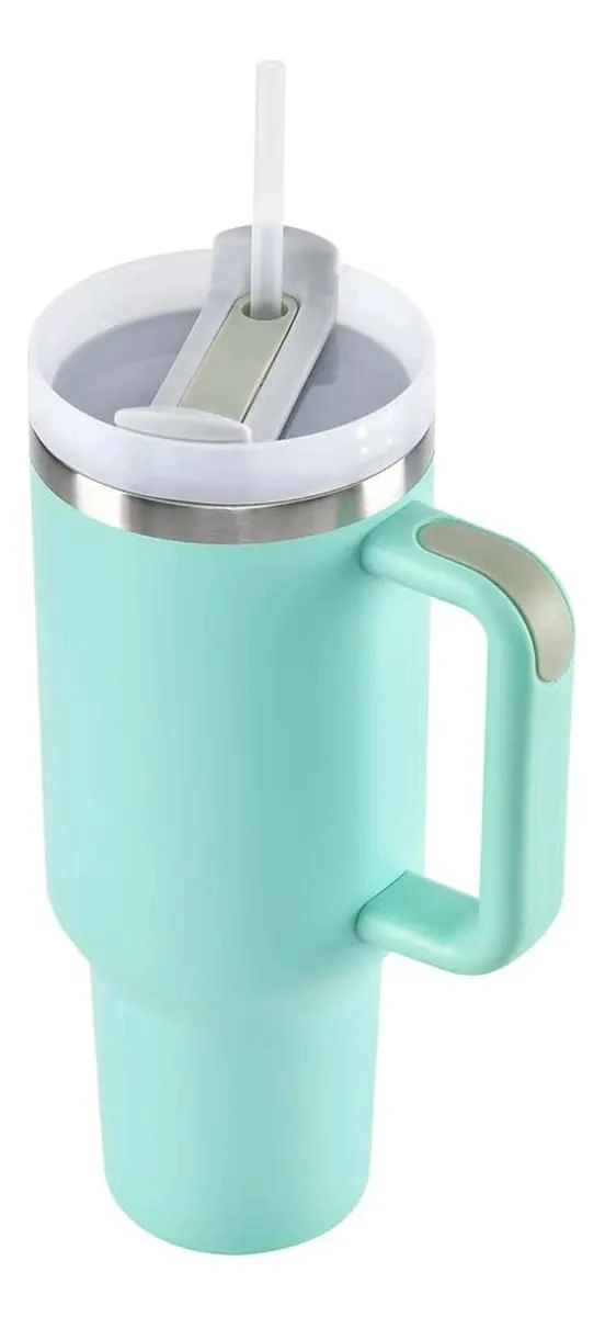 VASO TE RMICO CON PAJA DE 1200ML PARA BEBIDAS FRIAS Y CALIENTES - 1