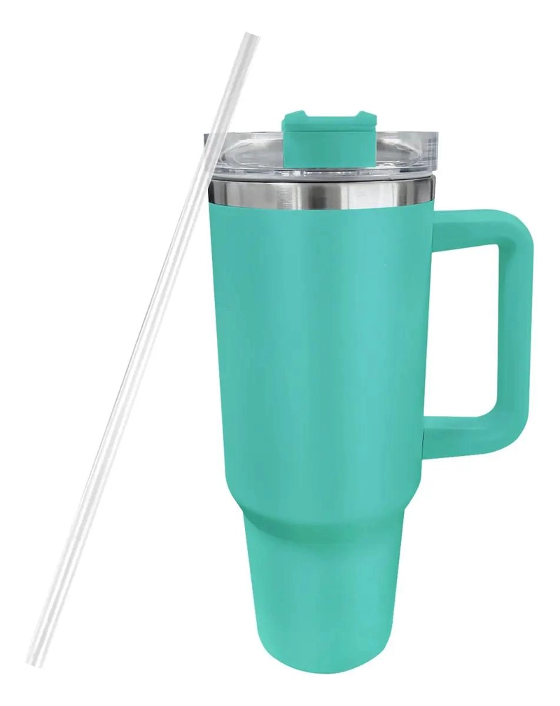 VASO TE RMICO ESTILO ACERO INOXIDABLE CON CAPACIDAD DE 1,2 LITROS Y BOMBILLA - 1