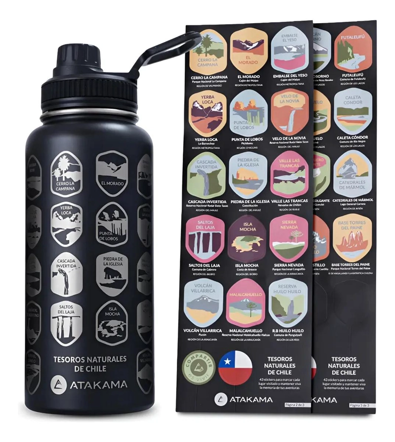 TERMO BOTELLA TE RMICA PARA AGUA CAPACIDAD 1 LITRO DISEÑO ATAKAMA - 1