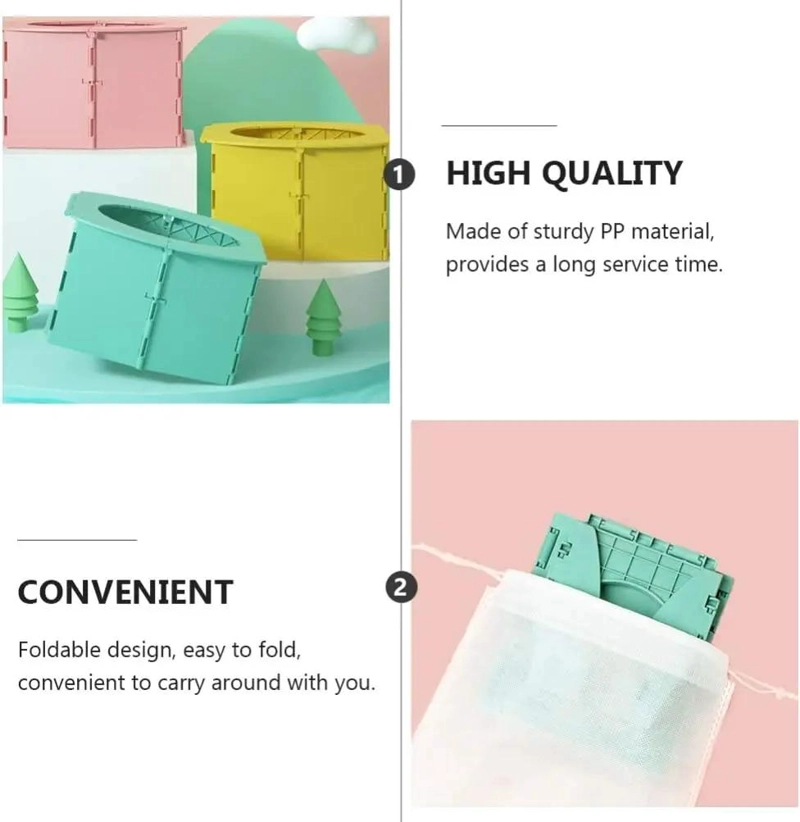 BAÑO PORTATIL PLEGABLE PARA CAMPING Y VIAJE CON BOLSAS PARA NIÑOS - 4