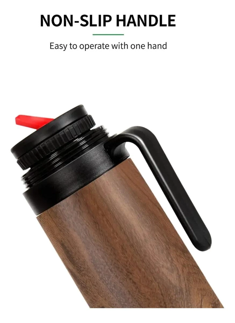TERMO PARA TE  Y YERBA MATE CON CAÑO AJUSTABLE Y DISEÑO EN GRANO DE MADERA - 3