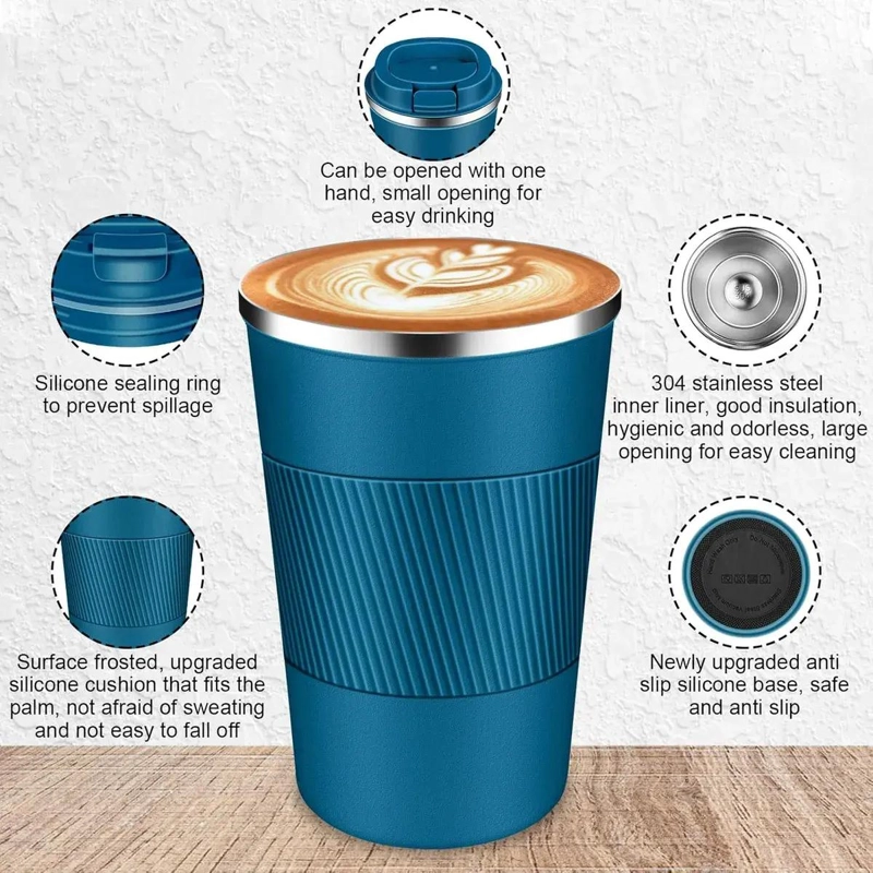 TAZA DE CAFE  AISLADA DE ACERO INOXIDABLE CON CAPACIDAD DE 510 ML - 4