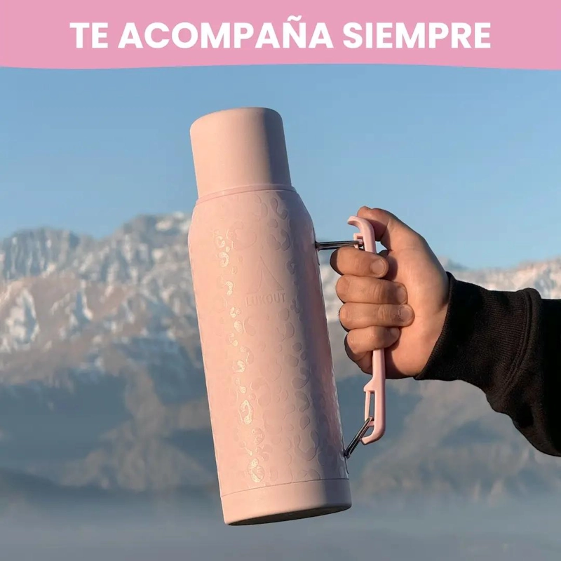 TERMO CLASICO DE ACERO INOXIDABLE PARA AGUA CALIENTE 1000 ML CON TAPA - 5