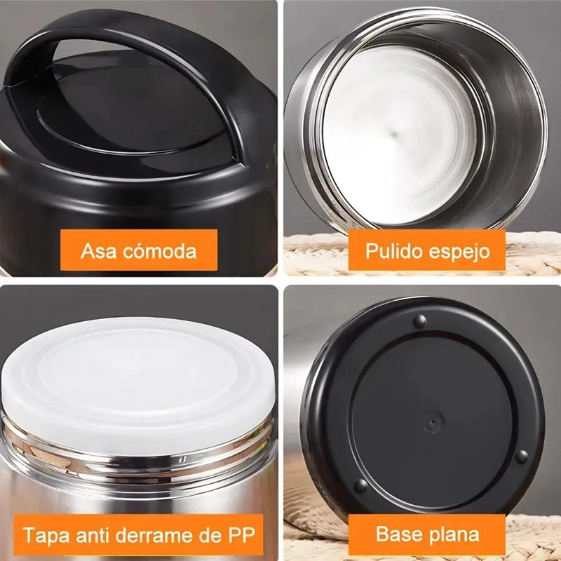 TERMO PARA COMIDA CON CAPACIDAD DE 1200 ML COLOR NEGRO - 4
