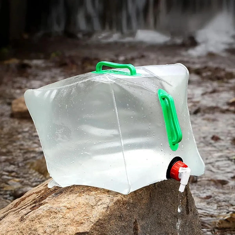 CONTENEDOR DE AGUA PLEGABLE PORTATIL DE 20 LITROS PARA CAMPING - 5