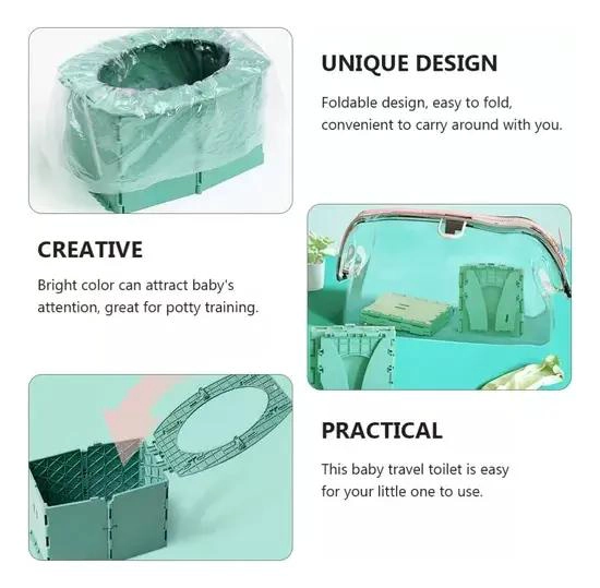 BAÑO PORTATIL PLEGABLE PARA CAMPING CON BOLSAS PARA NIÑOS Y VIAJE - 5