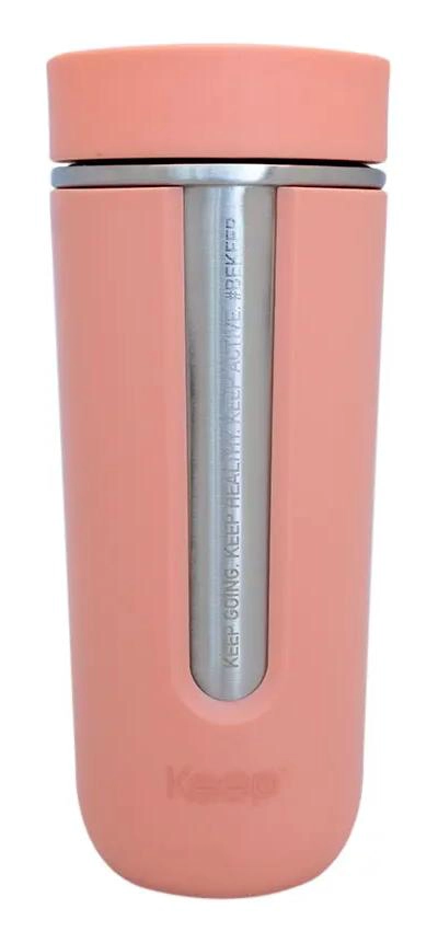 VASO TE RMICO DE ACERO INOXIDABLE COLOR CORAL CON CAPACIDAD DE 540 ML - 1