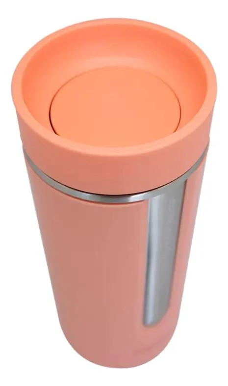 VASO TE RMICO DE ACERO INOXIDABLE COLOR CORAL CON CAPACIDAD DE 540 ML - 2