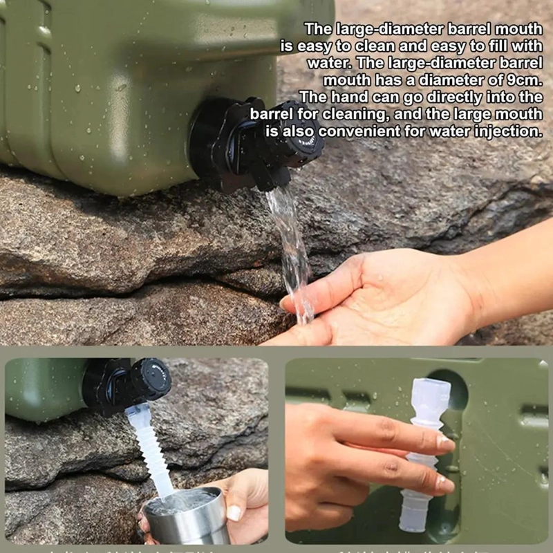 CUBO CONTENEDOR PORTATIL PARA AGUA DE CAMPING CON CAPACIDAD DE 11 LITROS - 3