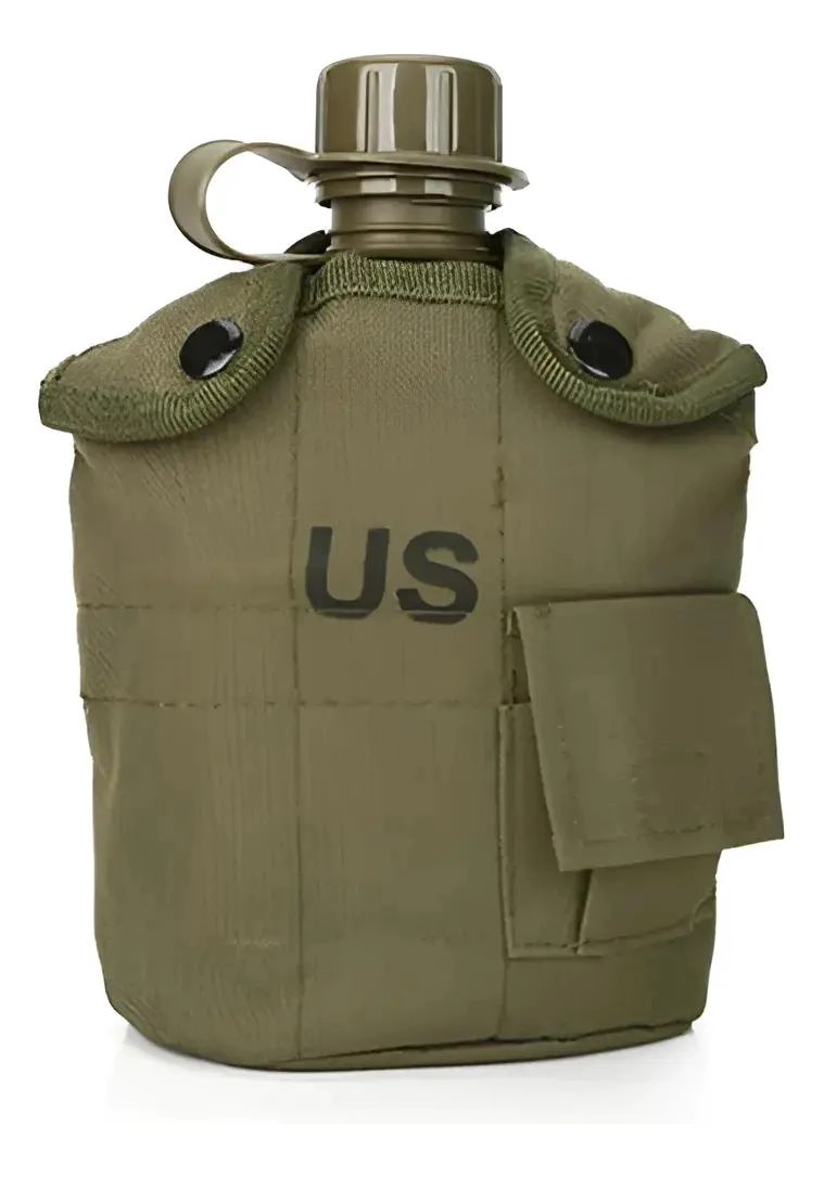 CANTIMPLORA TACTICA MILITAR CON CAPACIDAD DE 1 LITRO Y TAZA DE ALUMINIO - 4