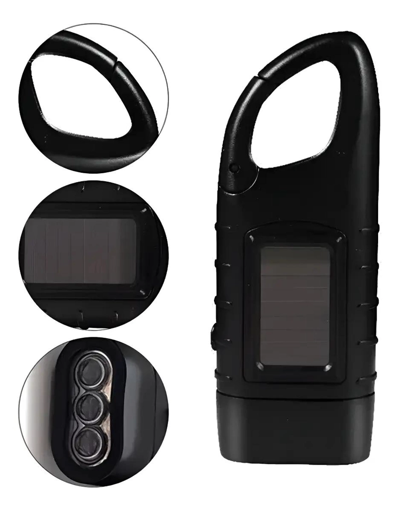 LINTERNA RECARGABLE PARA EXTERIORES CON DINAMO Y ENERGIA SOLAR INTEGRADA - 5
